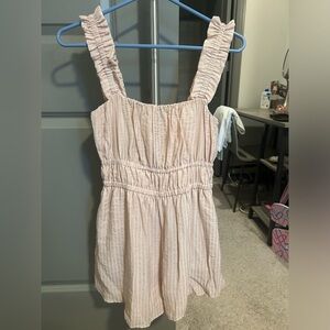 Pink Ruffled Strap Romper